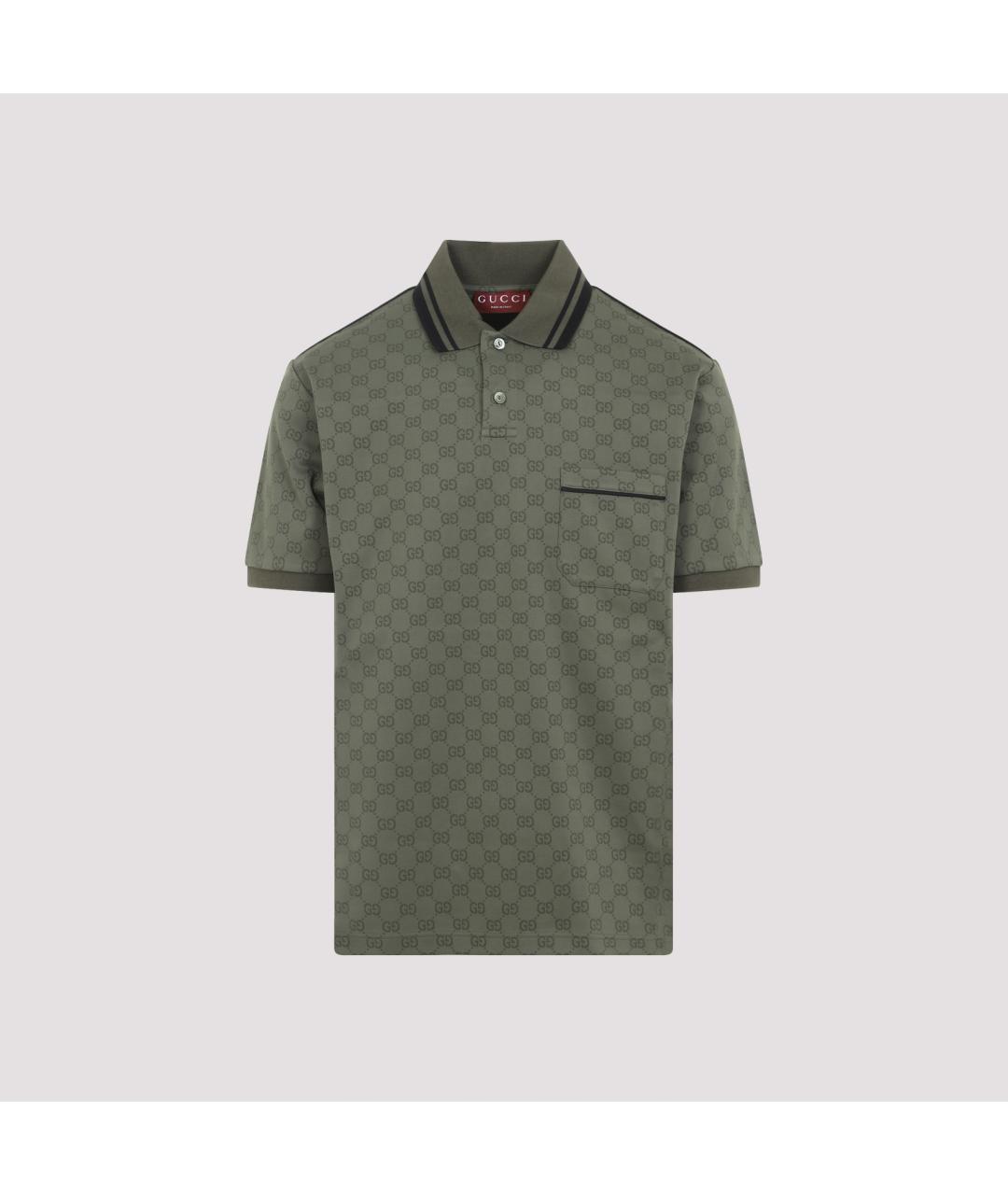 GUCCI Зеленые синтетическое поло с коротким рукавом, фото 2