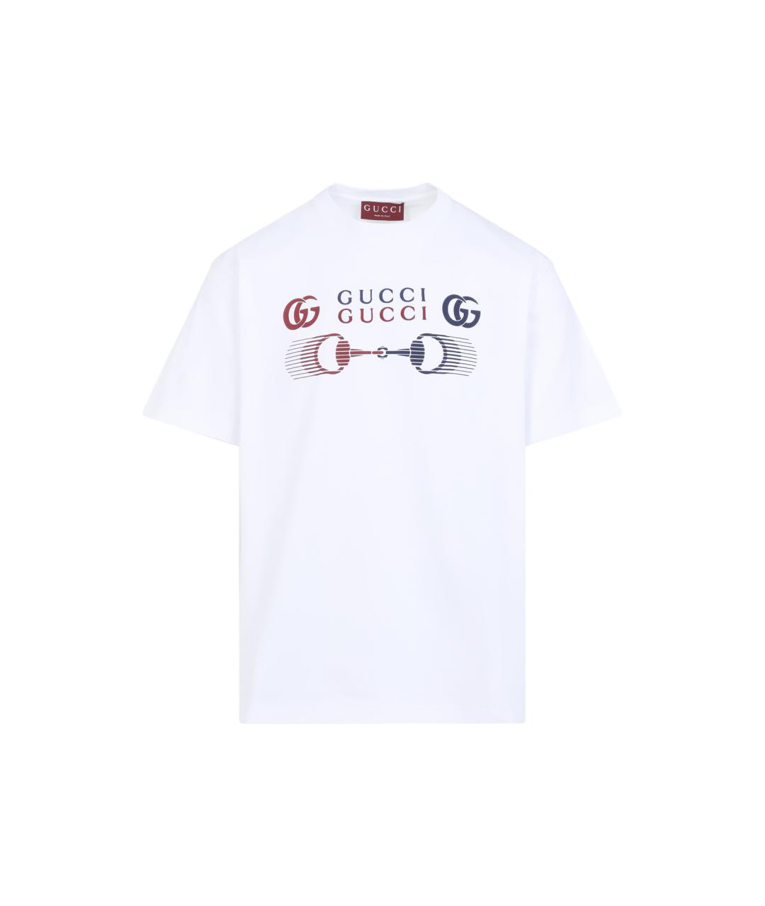 GUCCI Белая хлопковая футболка, фото 1