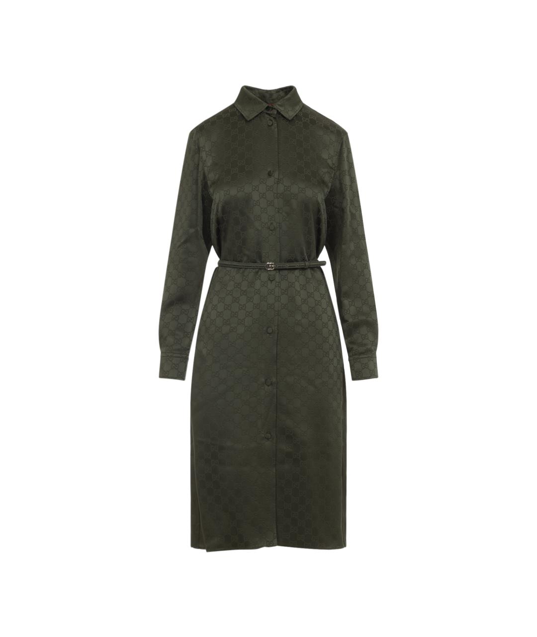 GUCCI Зеленые вискозное платье, фото 1