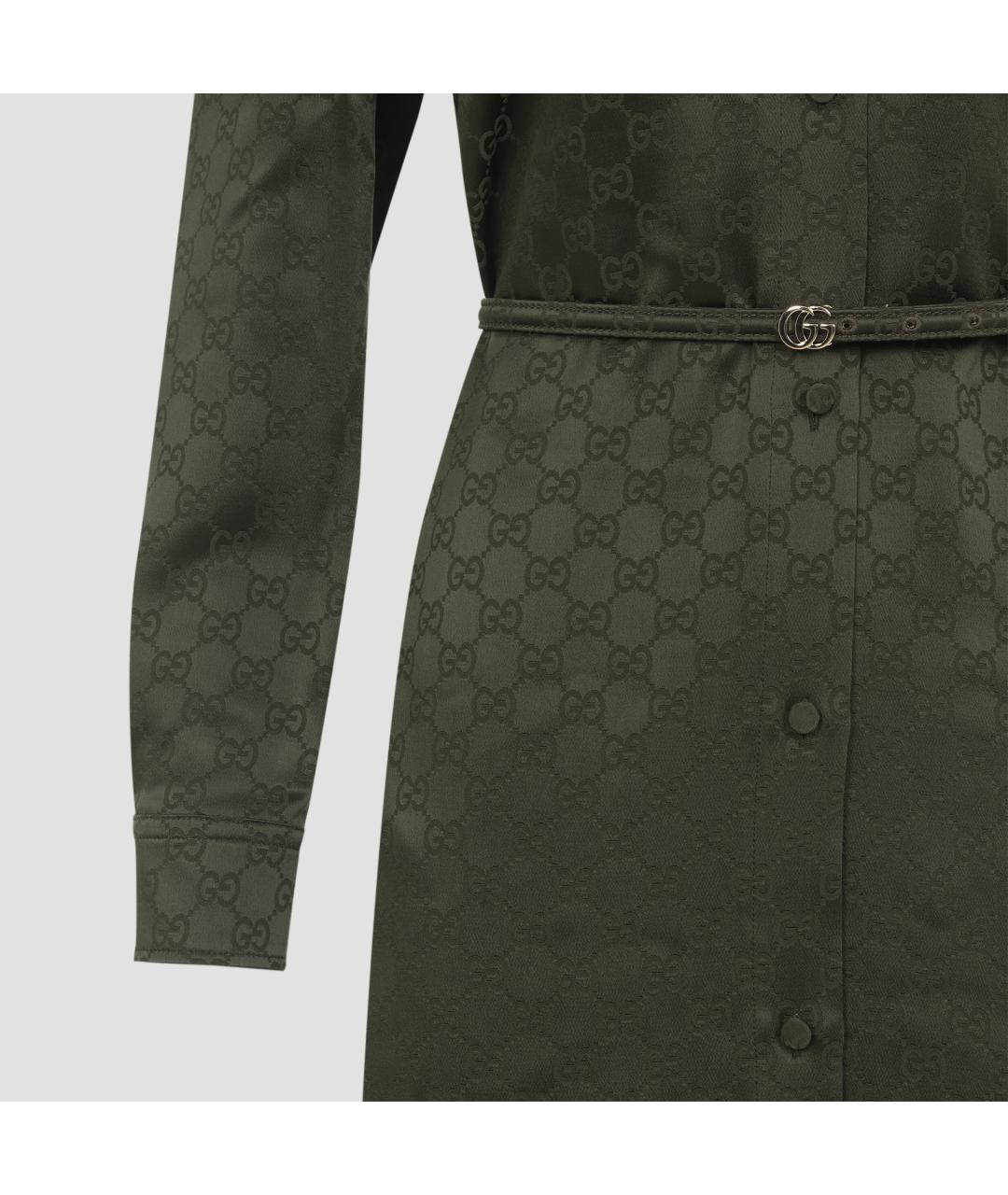 GUCCI Зеленые вискозное платье, фото 5