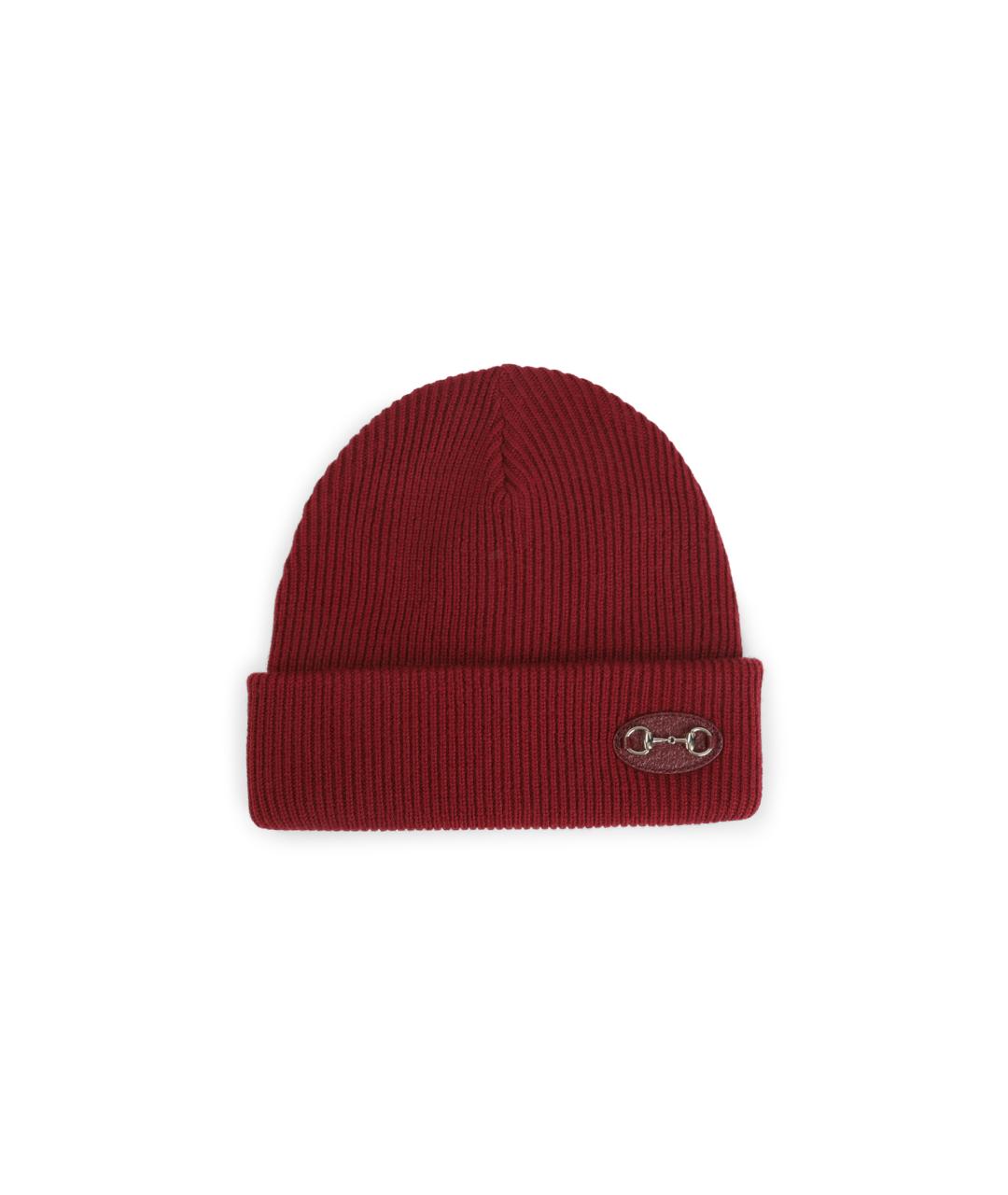 GUCCI Бордовая шерстяная шапка, фото 1