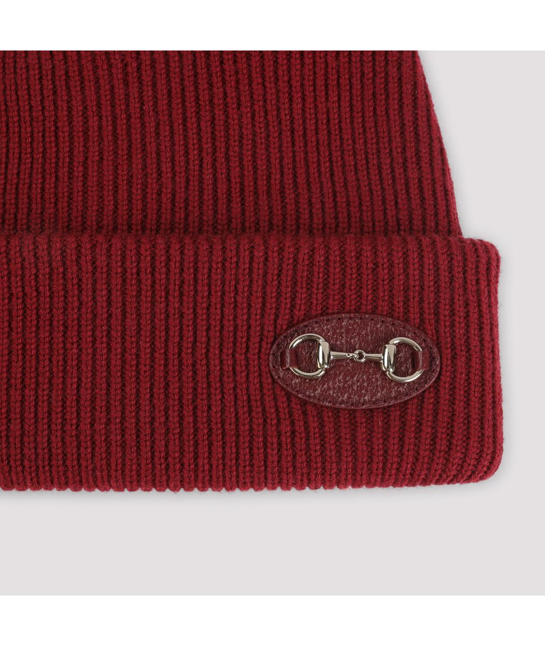GUCCI Бордовая шерстяная шапка, фото 3