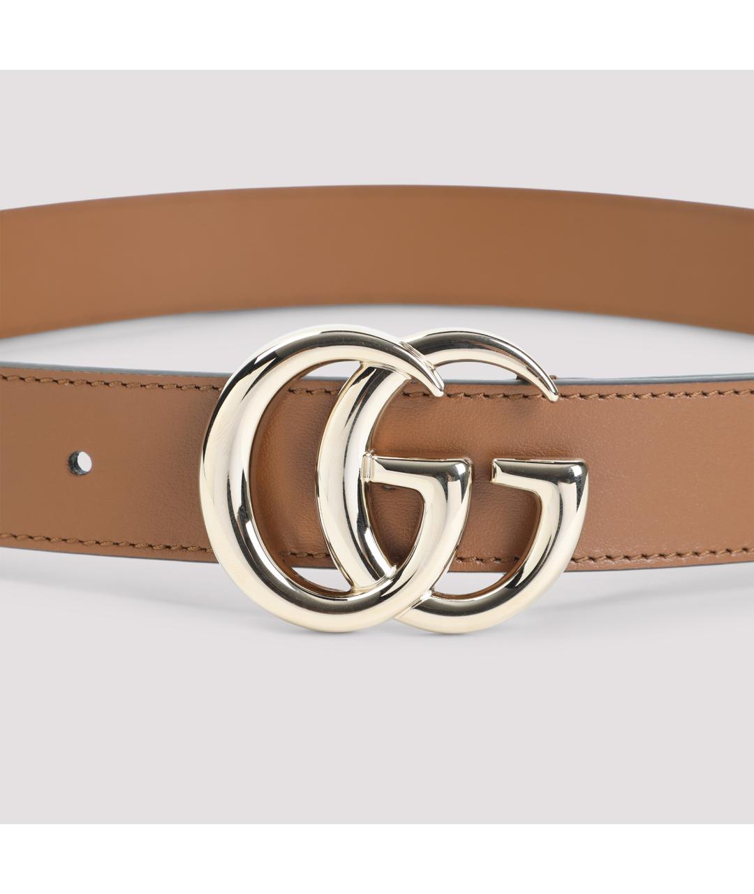 GUCCI Бежевый кожаный ремень, фото 2