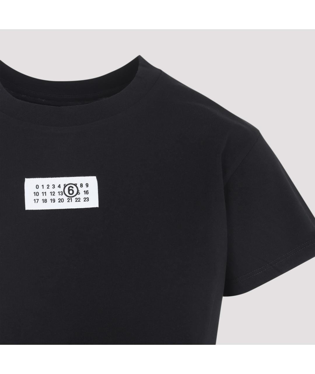MM6 MAISON MARGIELA Черная хлопковая футболка, фото 5