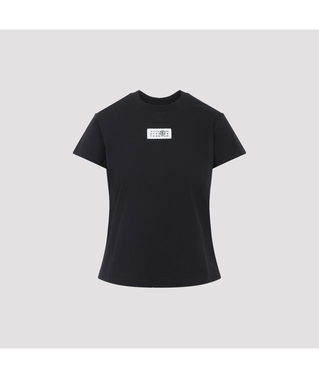 MM6 MAISON MARGIELA Черная хлопковая футболка, фото 2