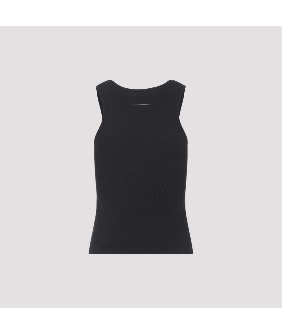 MM6 MAISON MARGIELA Черная хлопковая майка, фото 2