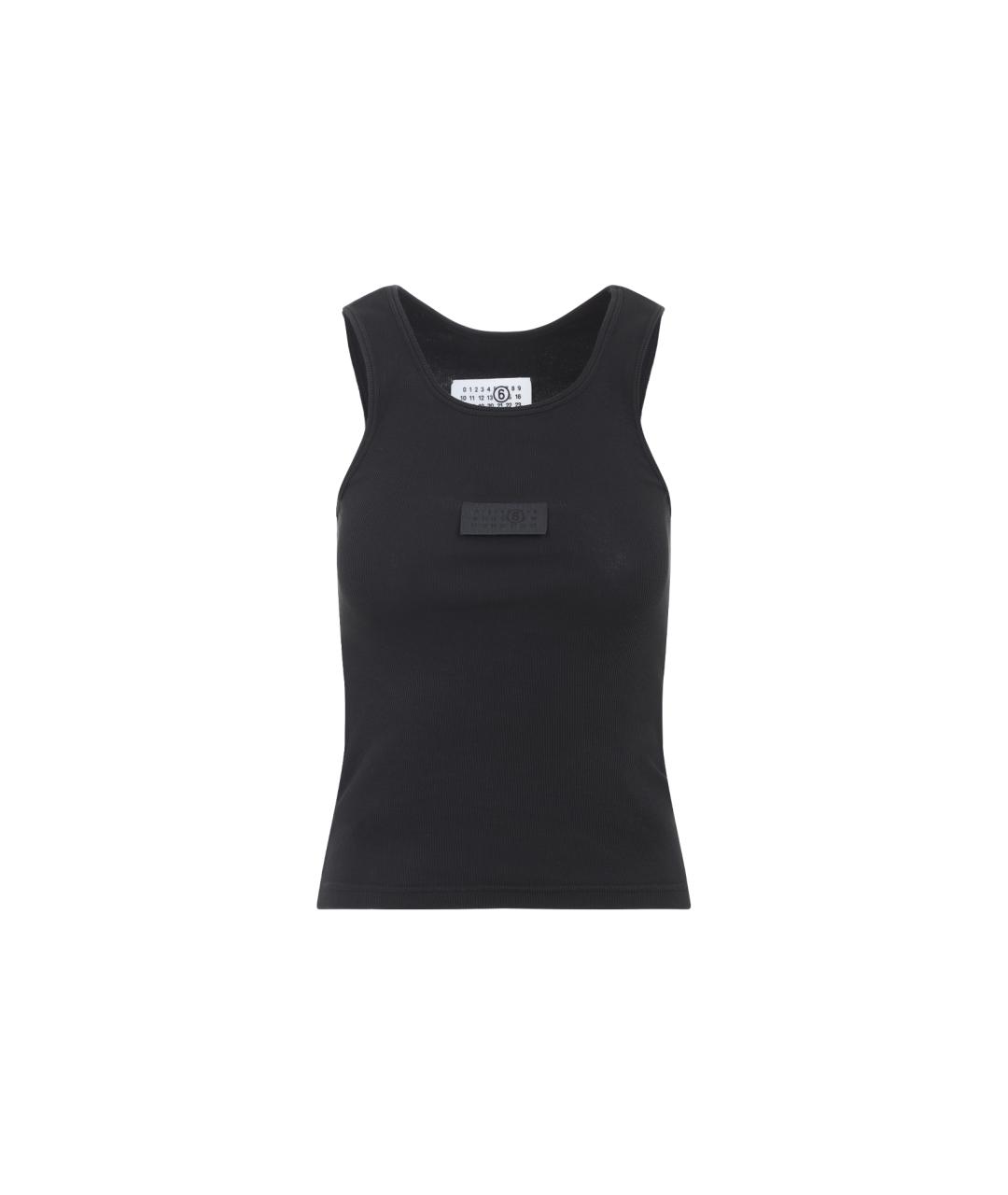 MM6 MAISON MARGIELA Черная хлопковая майка, фото 1