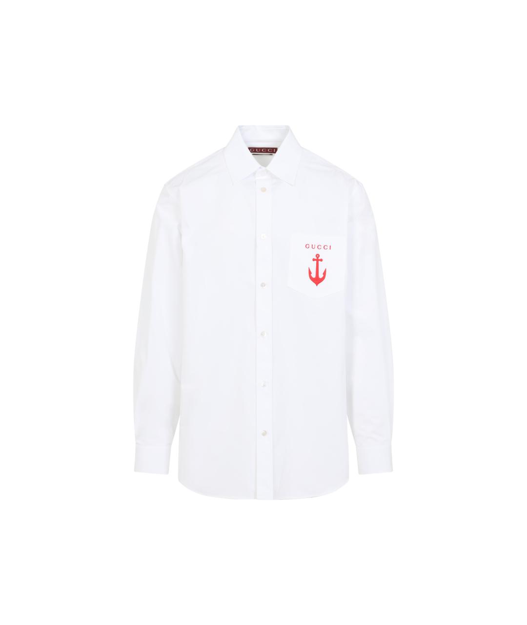 GUCCI Белая хлопковая кэжуал рубашка, фото 1