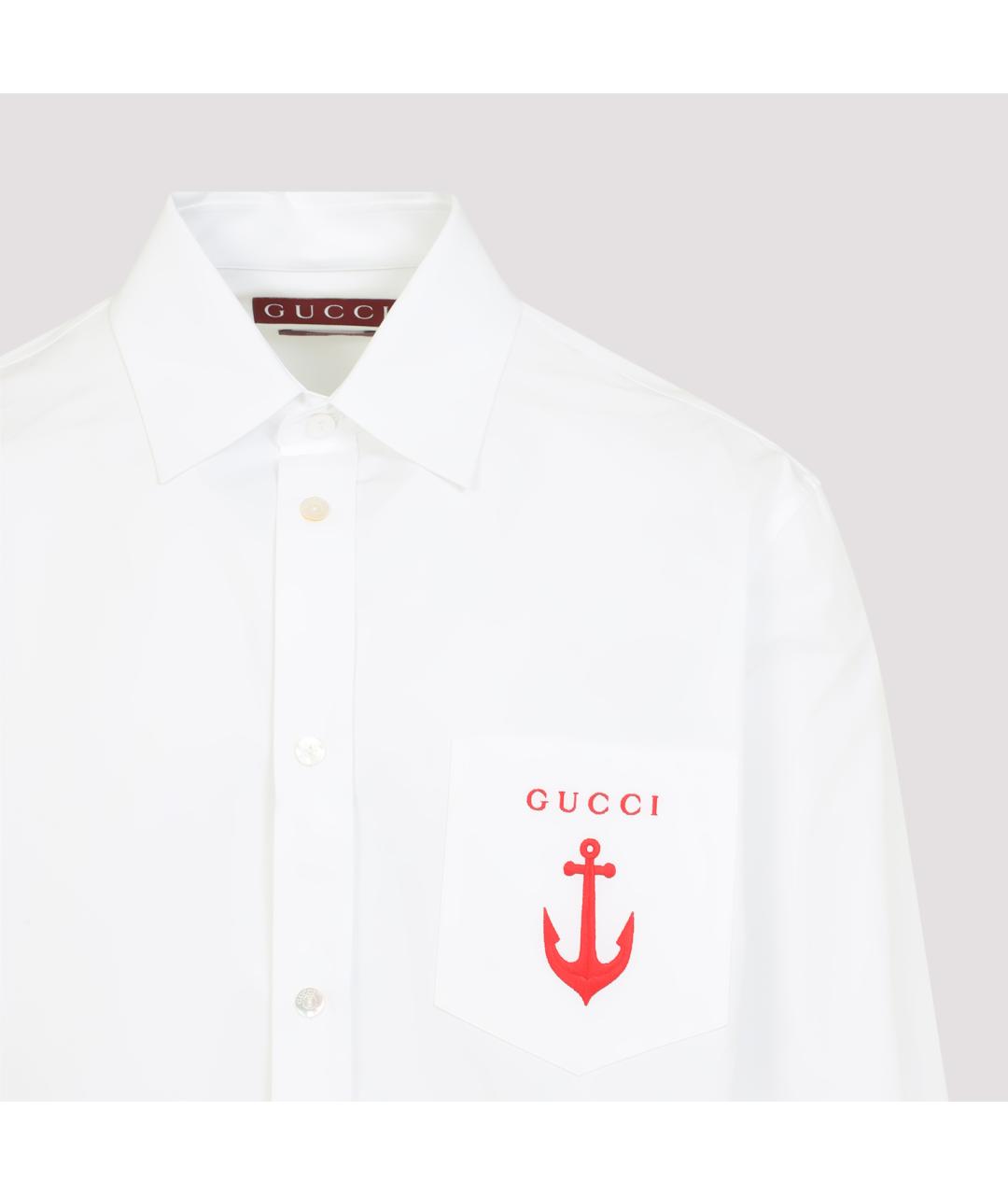 GUCCI Белая хлопковая кэжуал рубашка, фото 3