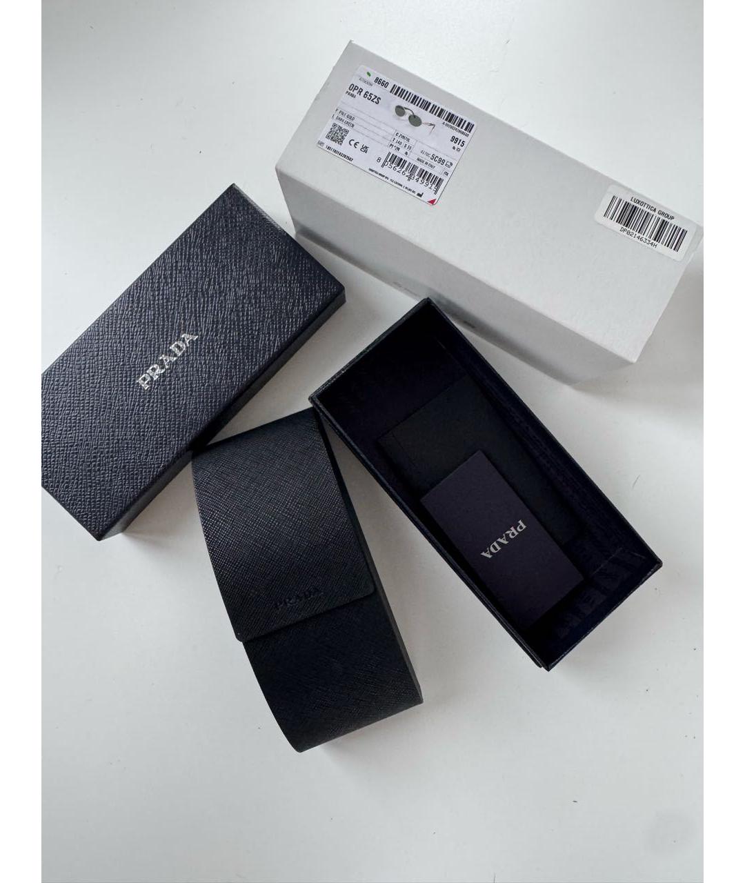 PRADA Черные металлические солнцезащитные очки, фото 4