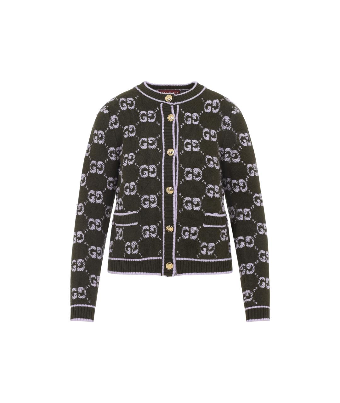 GUCCI Зеленый шерстяной кардиган, фото 1