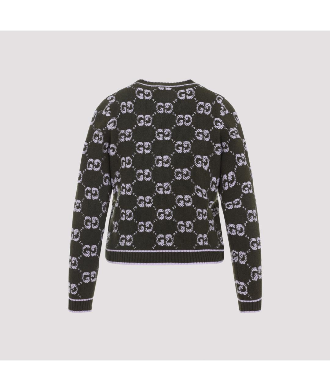 GUCCI Зеленый шерстяной кардиган, фото 3