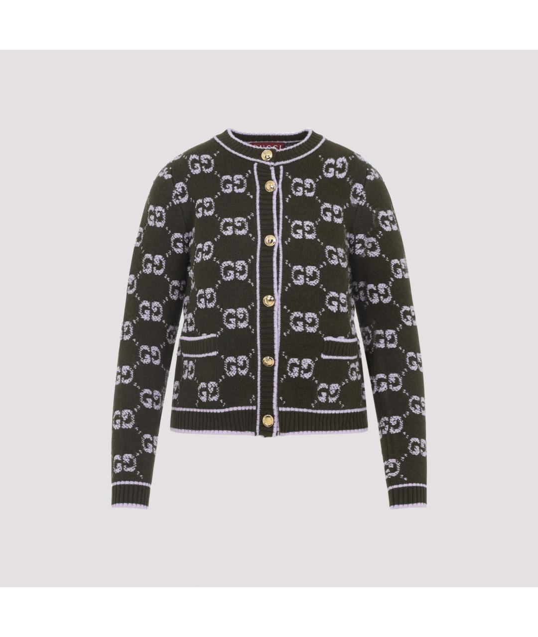 GUCCI Зеленый шерстяной кардиган, фото 2