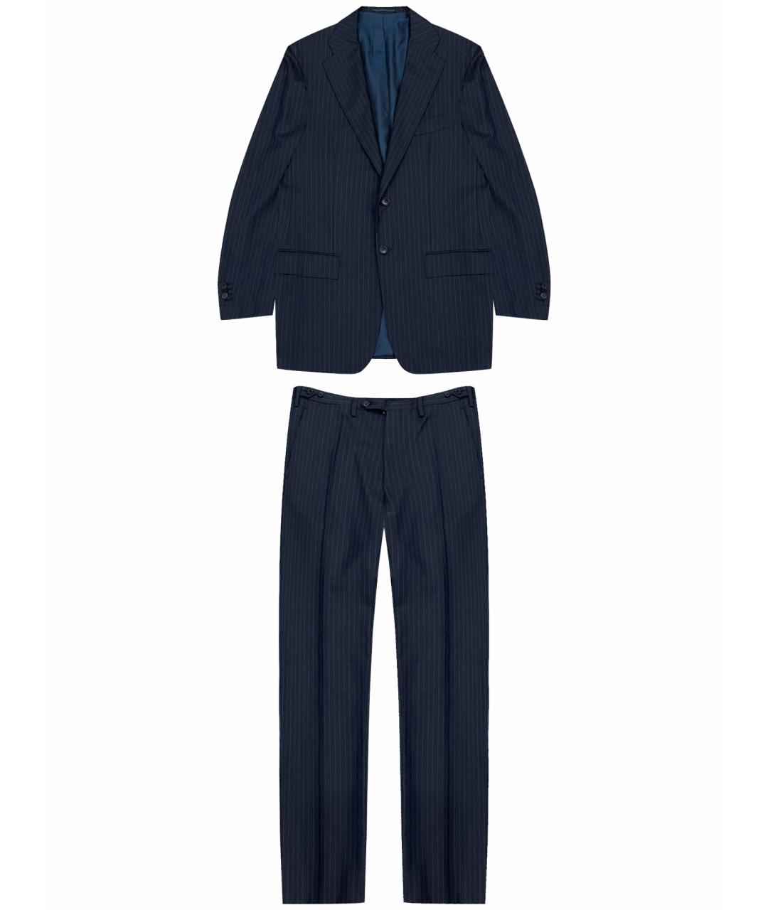 KITON Темно-синий костюм-тройка, фото 1