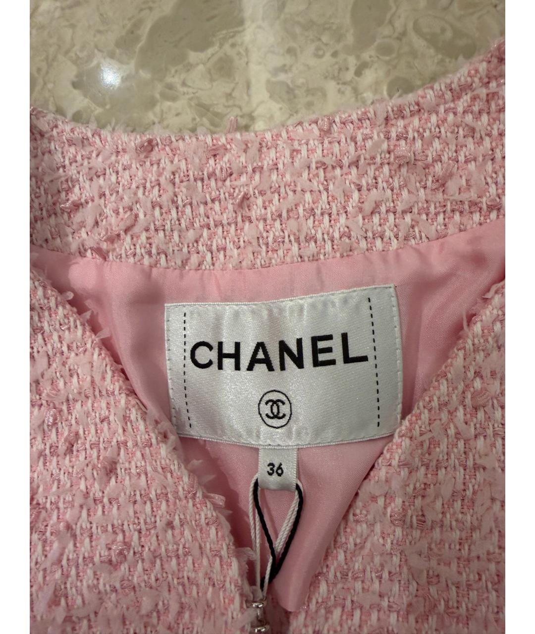 CHANEL Розовое твидовое пальто, фото 4