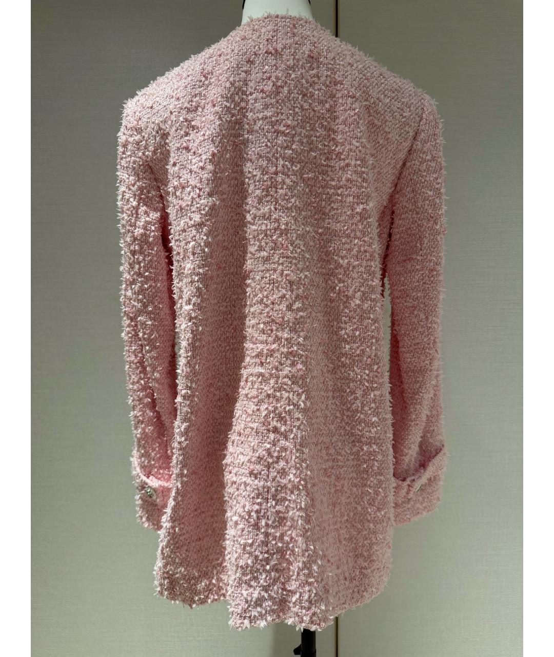 CHANEL Розовое твидовое пальто, фото 3