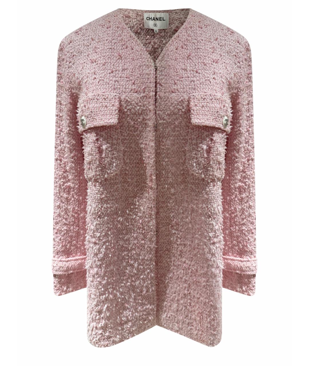CHANEL Розовое твидовое пальто, фото 1