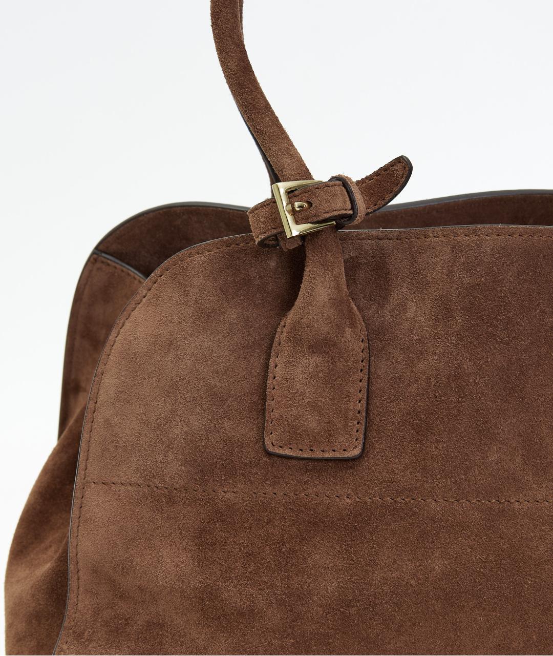 PRADA Коричневая замшевая сумка с короткими ручками, фото 4