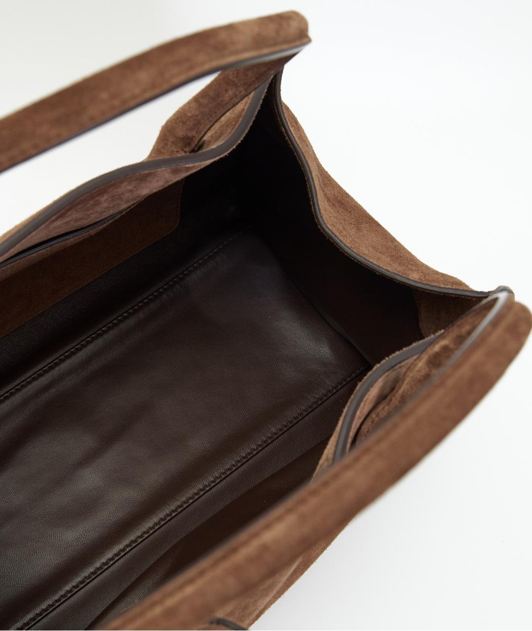 PRADA Коричневая замшевая сумка с короткими ручками, фото 6