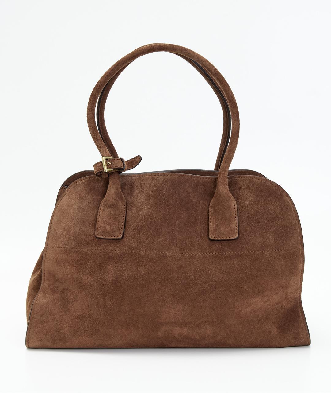 PRADA Коричневая замшевая сумка с короткими ручками, фото 2