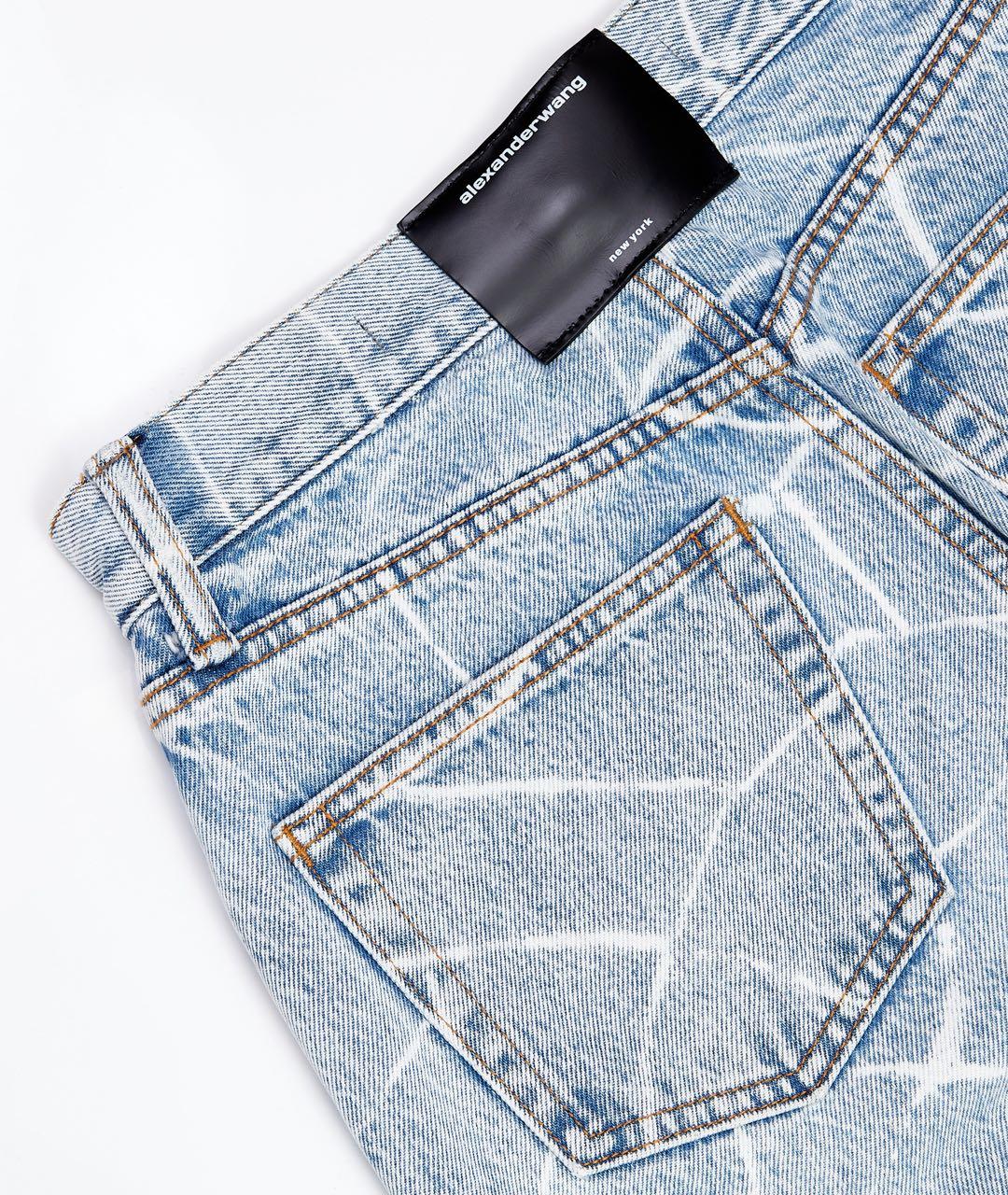 ALEXANDER WANG Голубые хлопковые прямые джинсы, фото 3