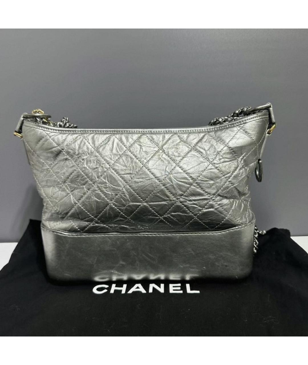 CHANEL Серая кожаная сумка через плечо, фото 2