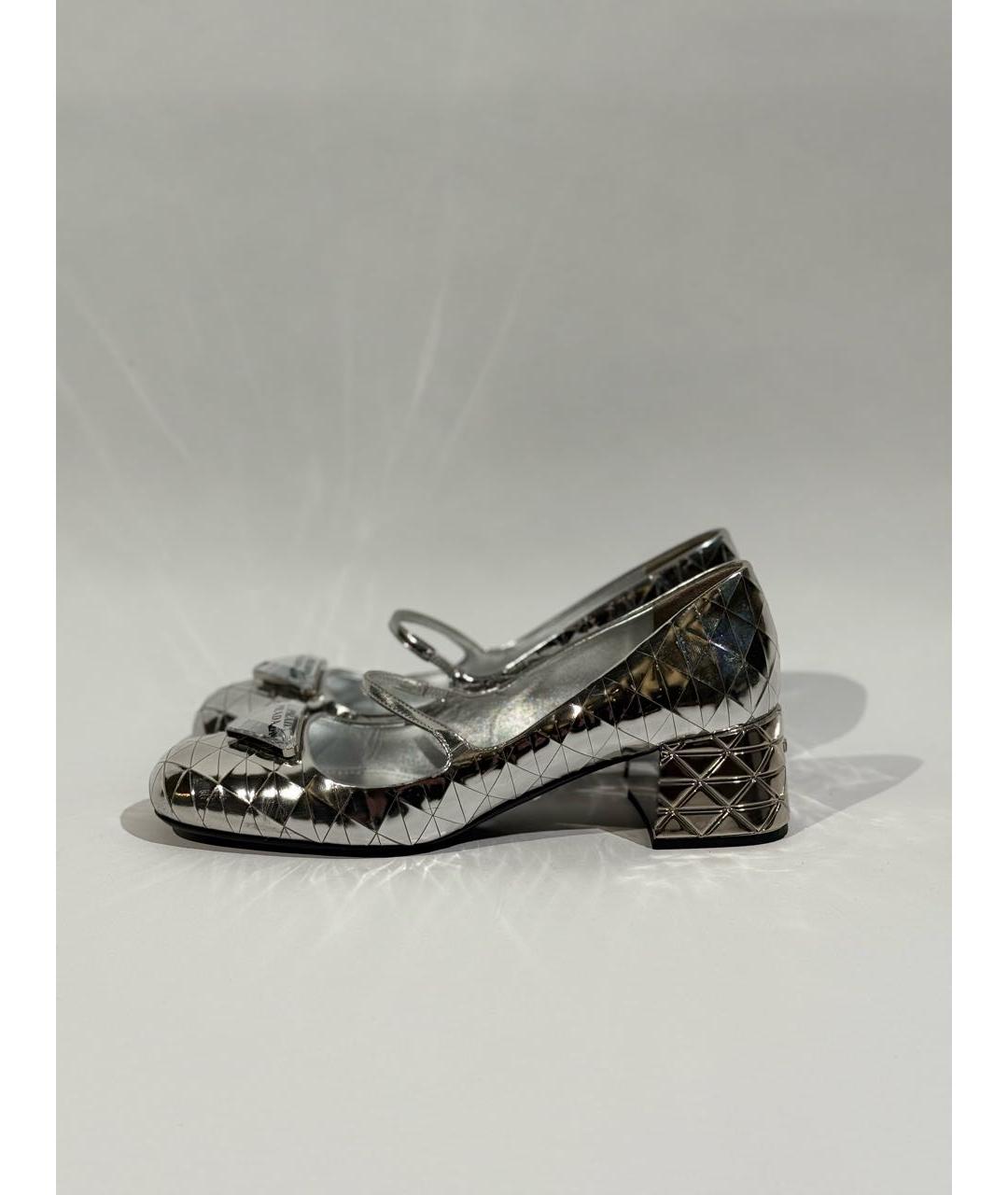 PRADA Серебряные туфли из лакированной кожи, фото 7