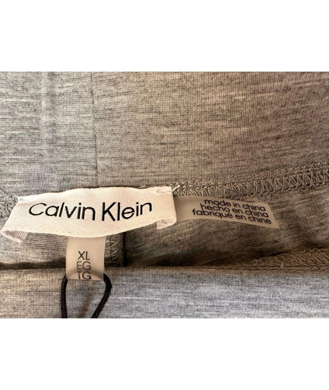 CALVIN KLEIN Серые вискозные спортивные брюки и шорты, фото 4