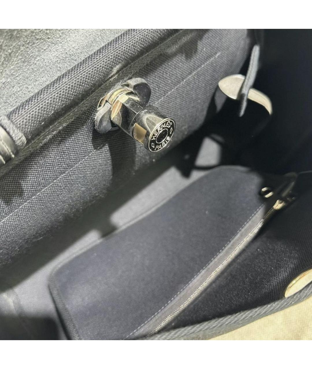 HERMES Черная кожаная сумка с короткими ручками, фото 5