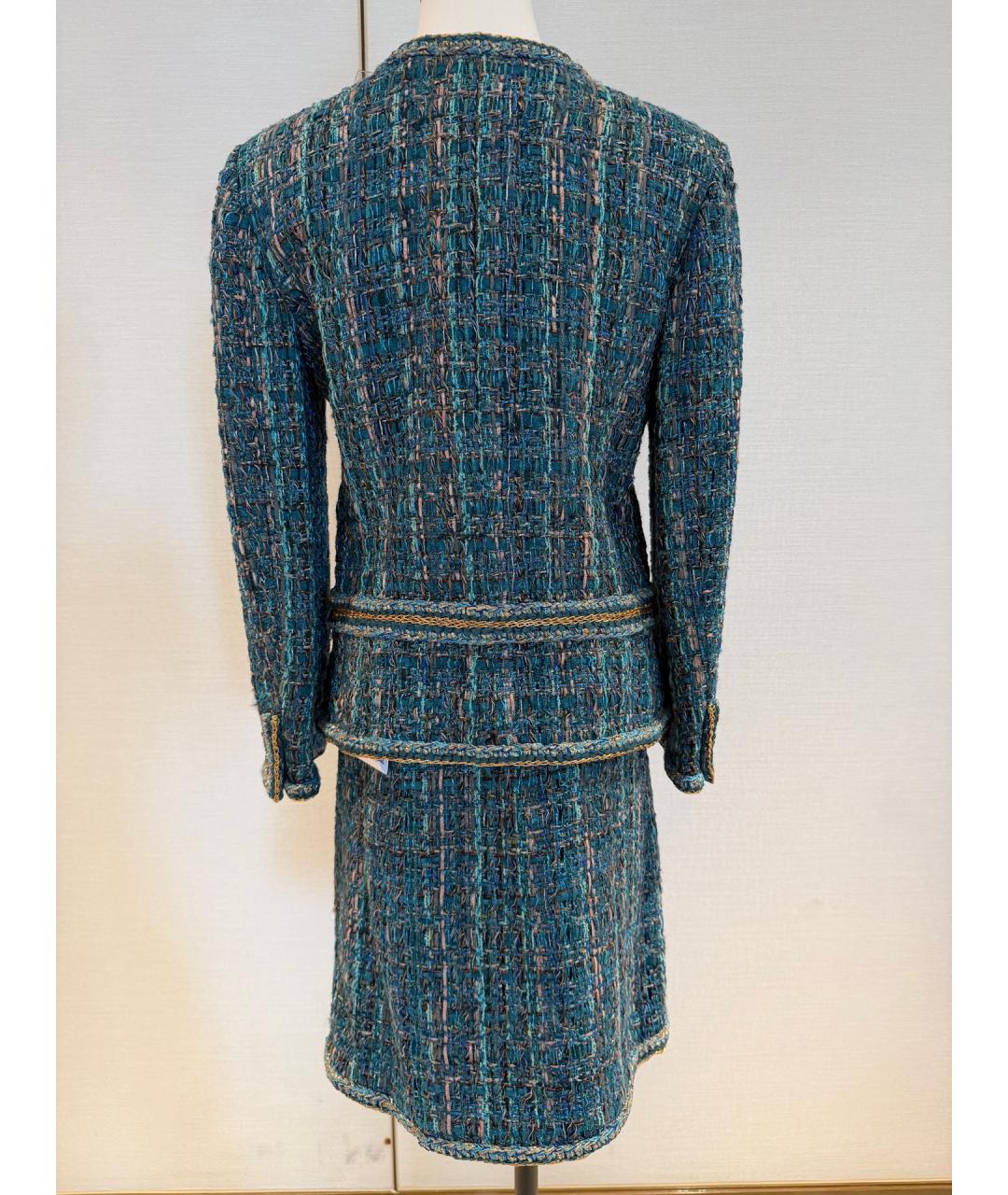 CHANEL Бирюзовый хлопковый костюм с юбками, фото 3