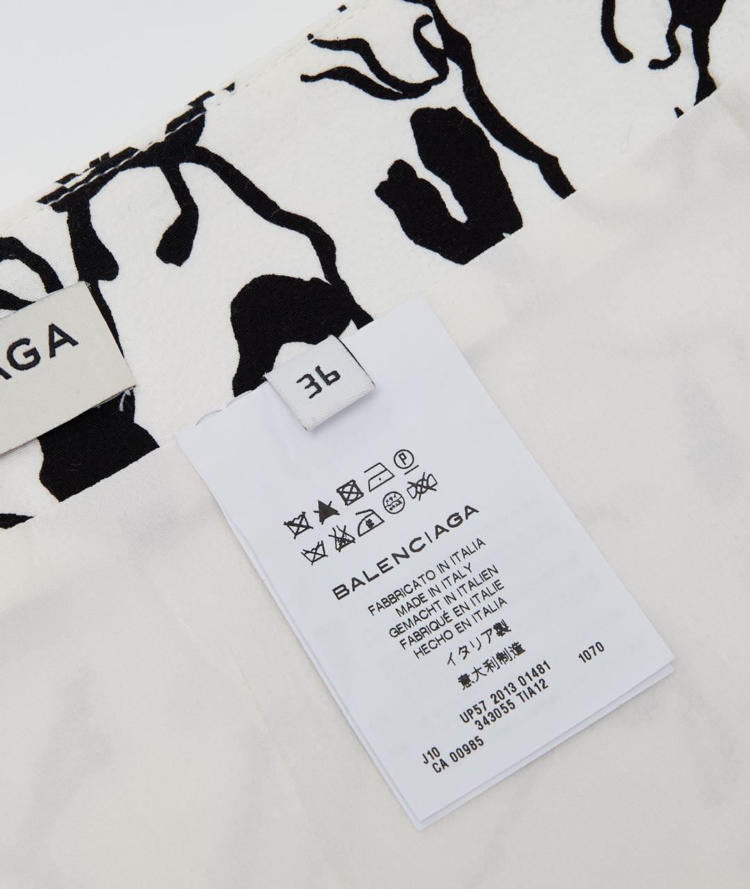 BALENCIAGA Белая хлопковая юбка мини, фото 4