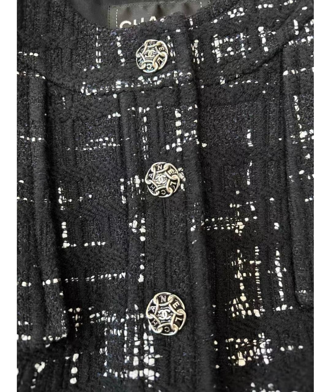 CHANEL Черный твидовый жакет/пиджак, фото 5