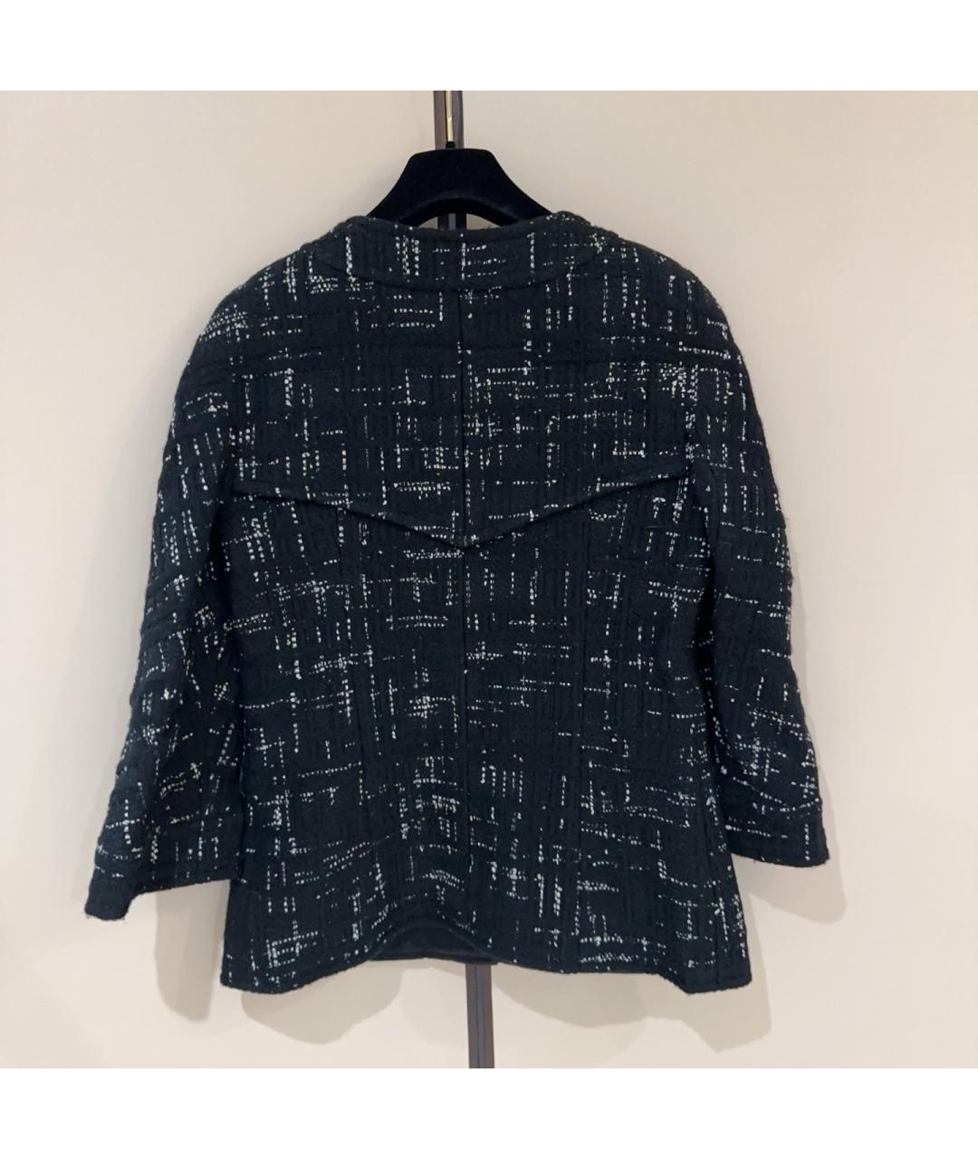 CHANEL Черный твидовый жакет/пиджак, фото 3
