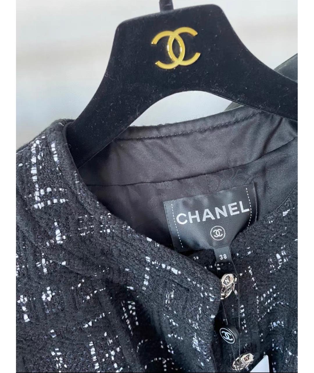 CHANEL Черный твидовый жакет/пиджак, фото 4