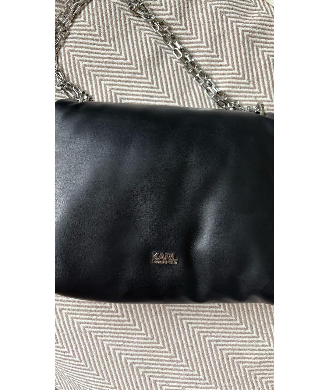 KARL LAGERFELD Черная сумка через плечо из искусственной кожи, фото 4