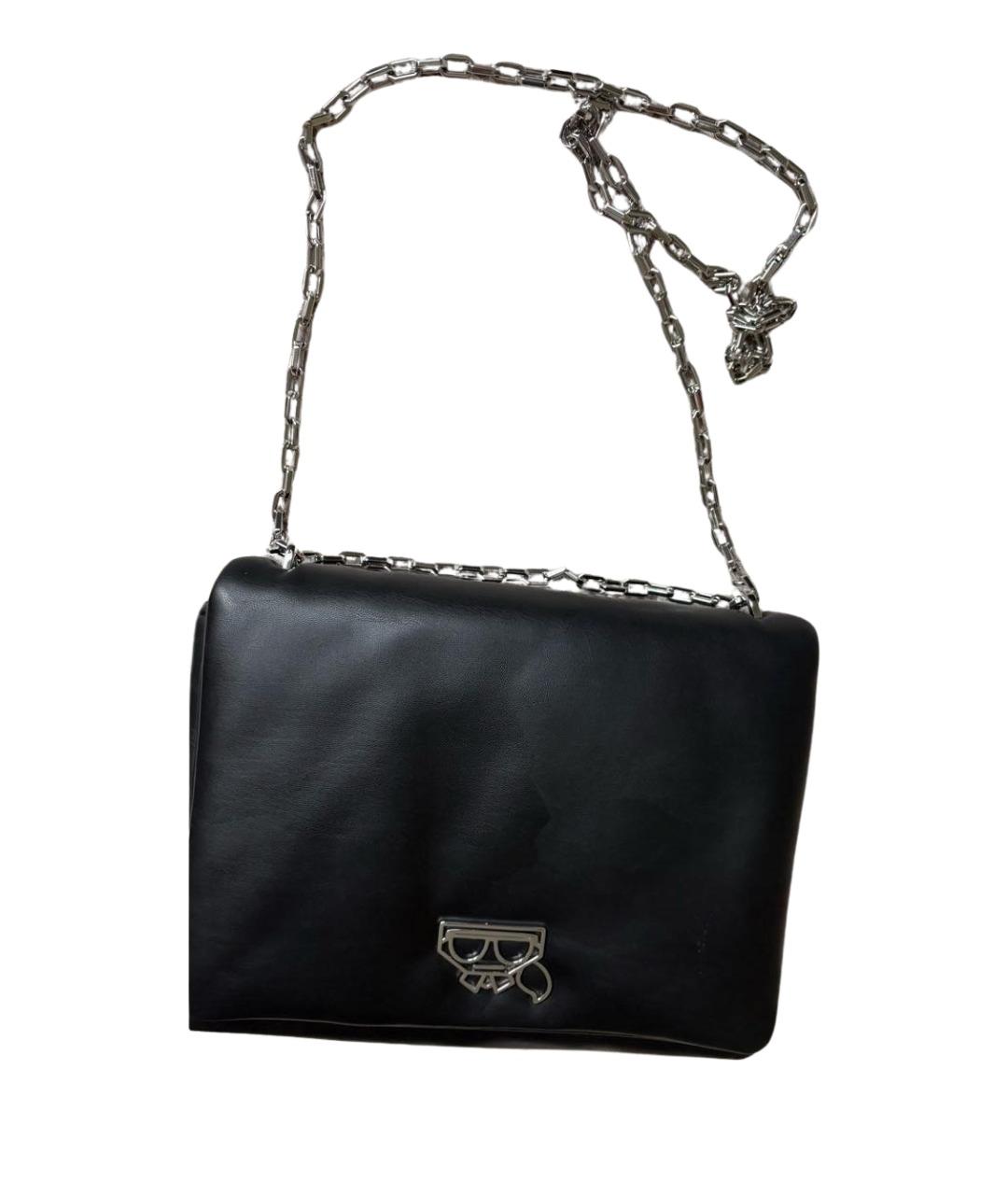 KARL LAGERFELD Черная сумка через плечо из искусственной кожи, фото 1