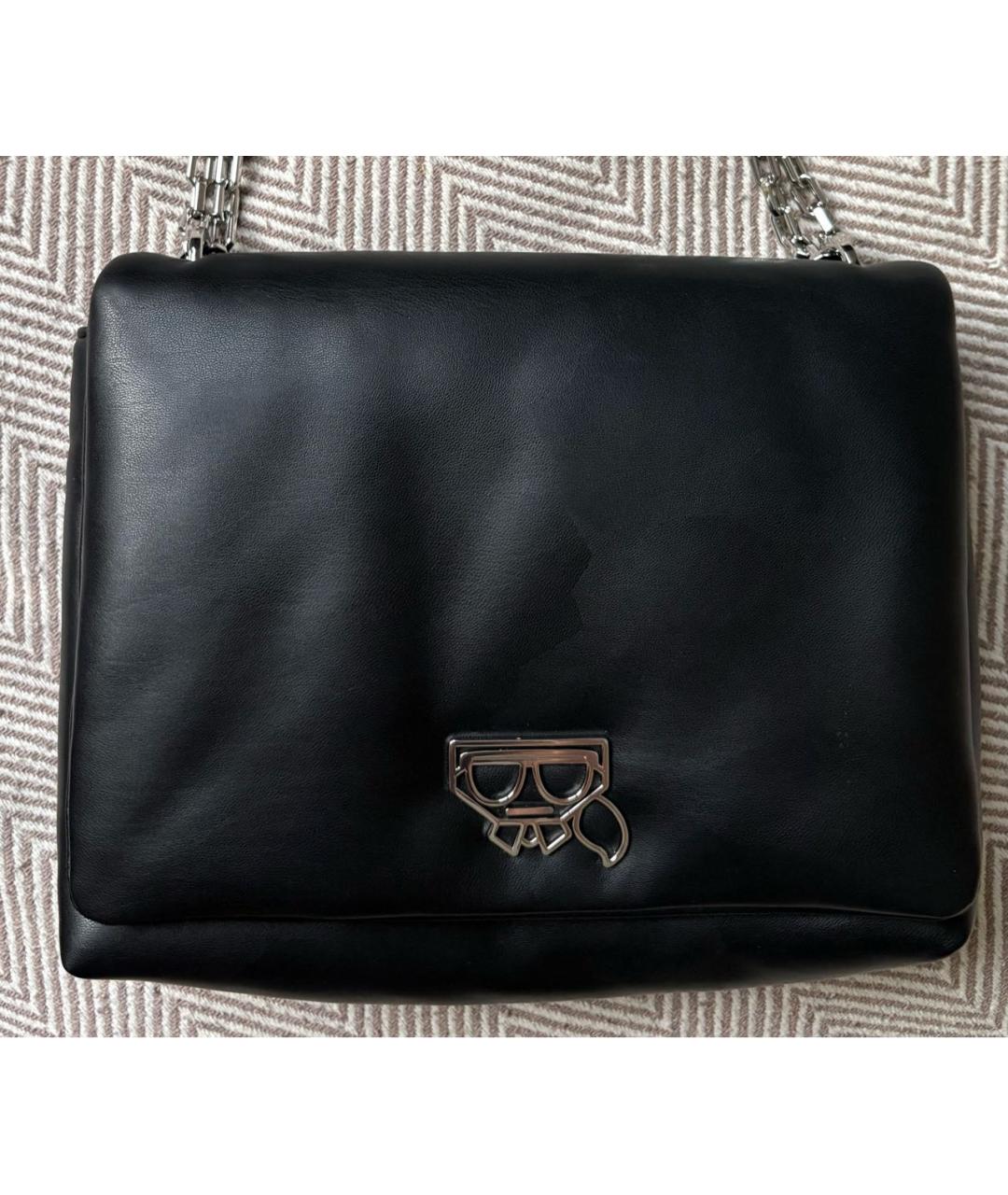 KARL LAGERFELD Черная сумка через плечо из искусственной кожи, фото 2