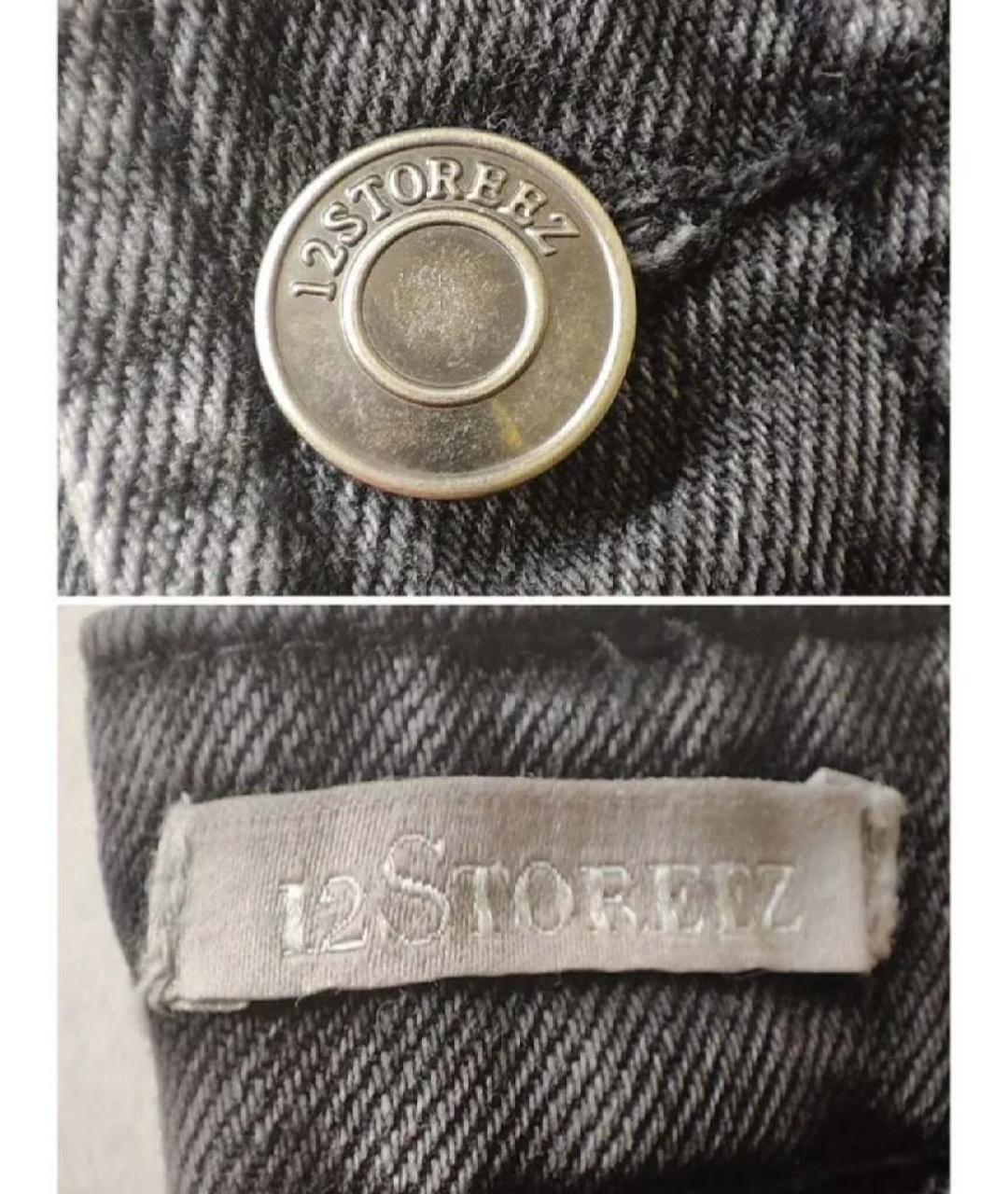 12 STOREEZ Антрацитовые хлопковые джинсы слим, фото 3