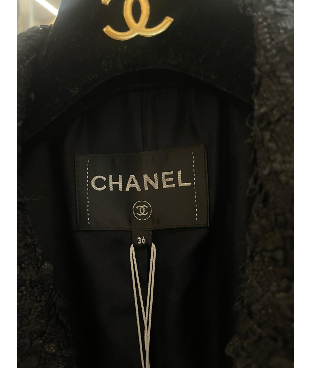 CHANEL Черное шерстяное пальто, фото 4