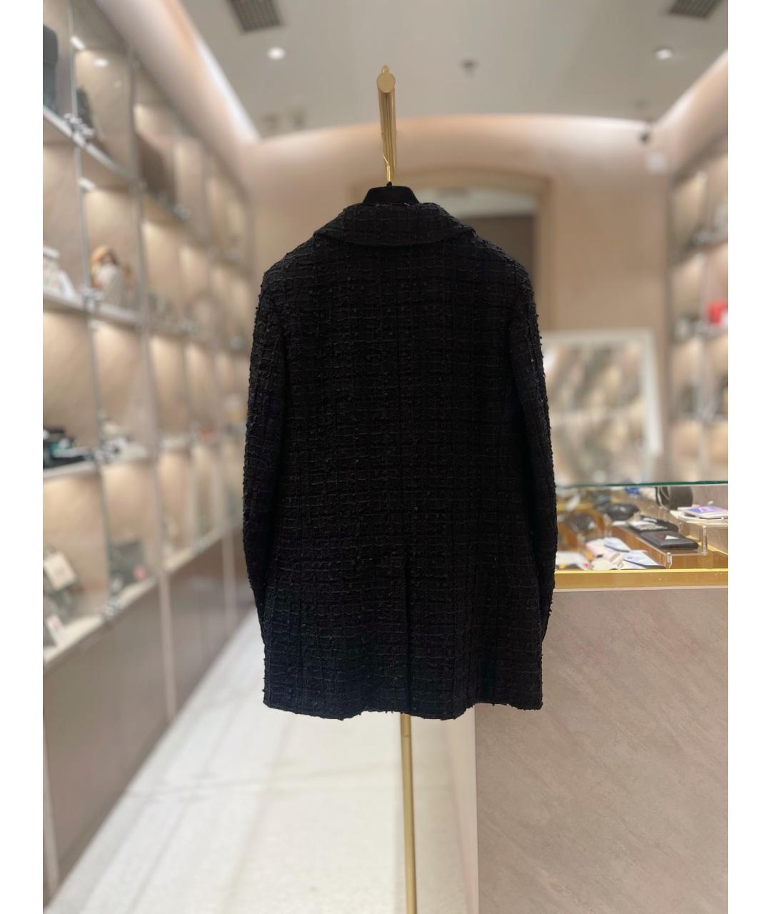 CHANEL Черное шерстяное пальто, фото 3