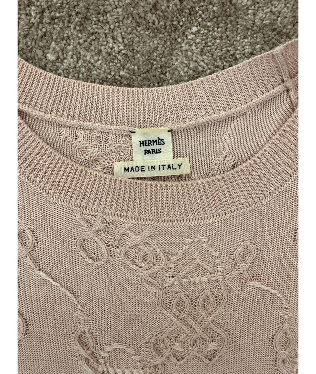 HERMES Розовое кашемировое повседневное платье, фото 3