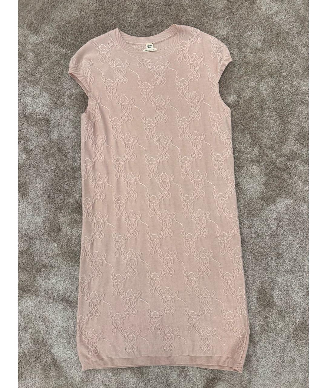 HERMES Розовое кашемировое повседневное платье, фото 7