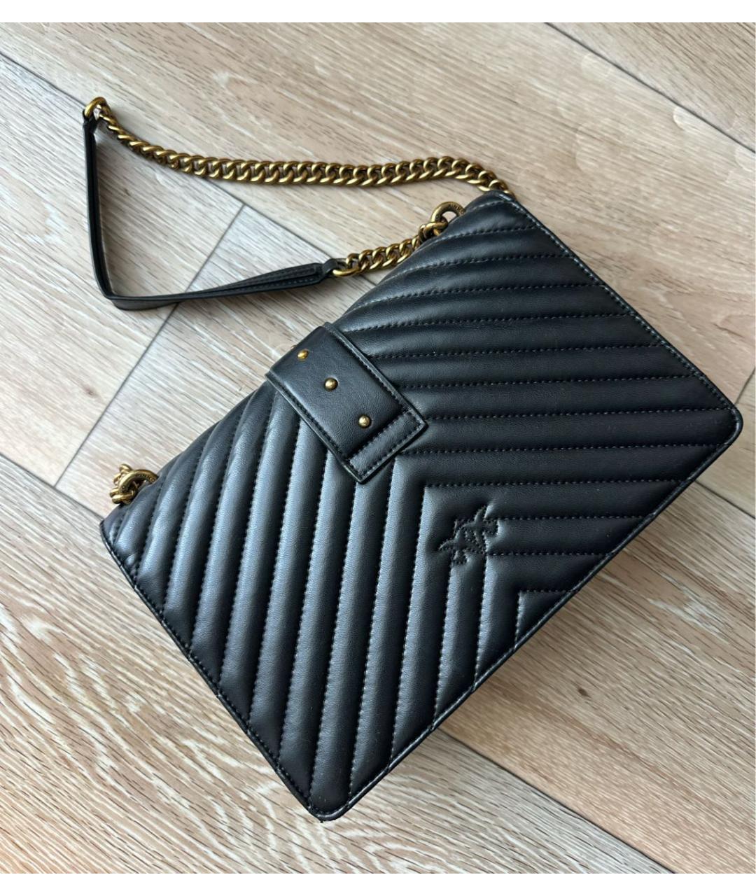 PINKO Черная кожаная сумка через плечо, фото 2