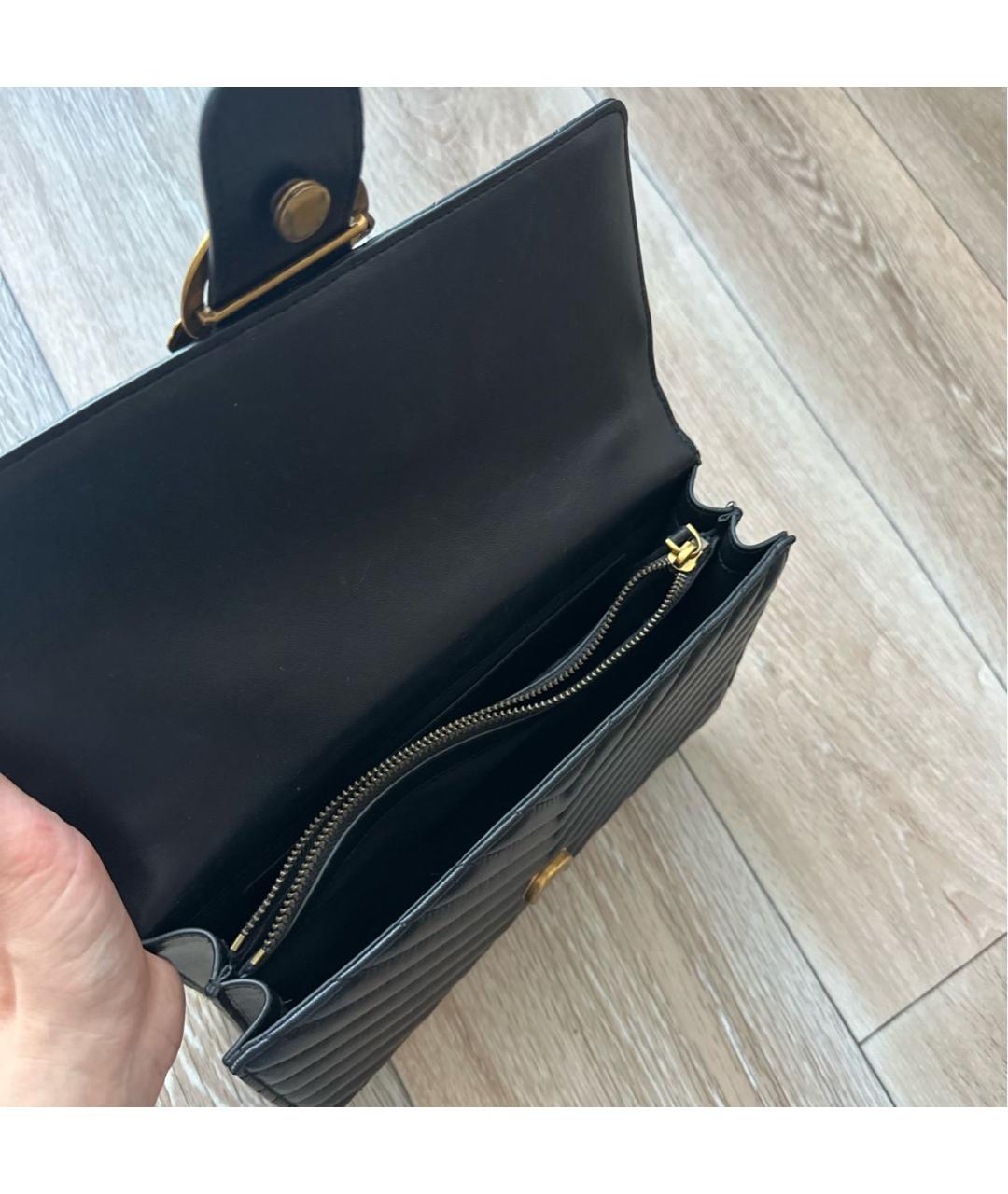 PINKO Черная кожаная сумка через плечо, фото 3