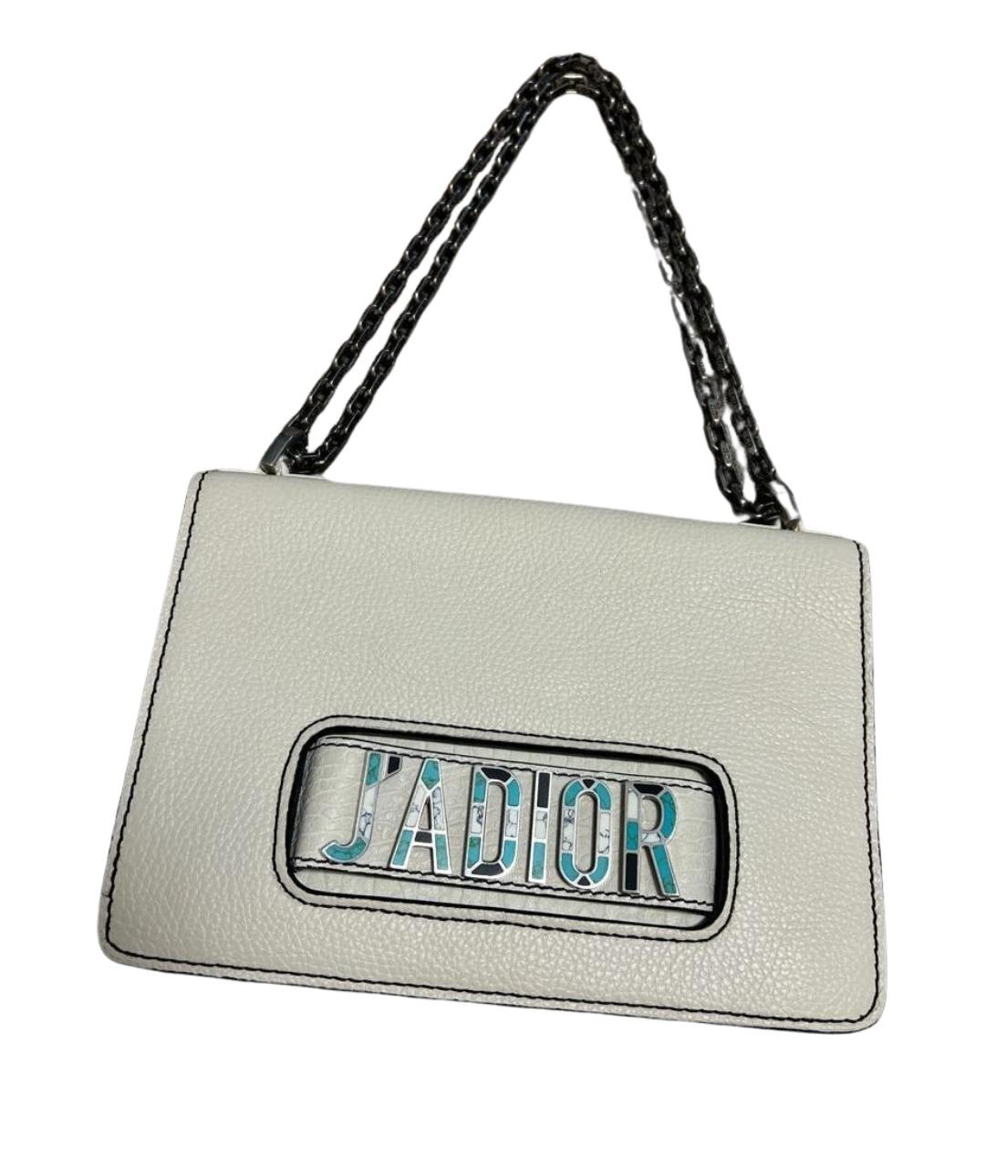 CHRISTIAN DIOR Бежевая кожаная сумка через плечо, фото 1