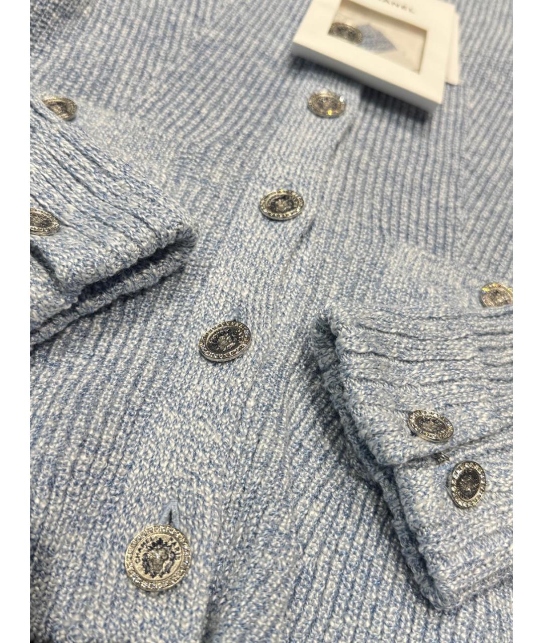 CHANEL Голубой шерстяной кардиган, фото 4