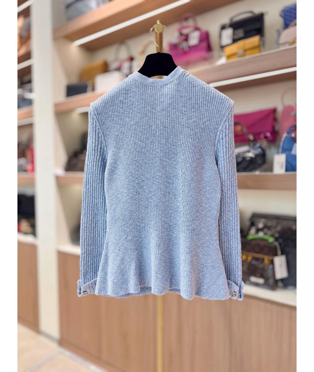 CHANEL Голубой шерстяной кардиган, фото 3