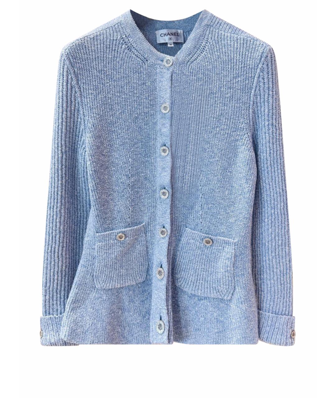 CHANEL Голубой шерстяной кардиган, фото 1