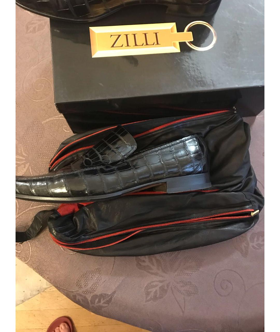 ZILLI Черные лоферы из экзотической кожи, фото 6