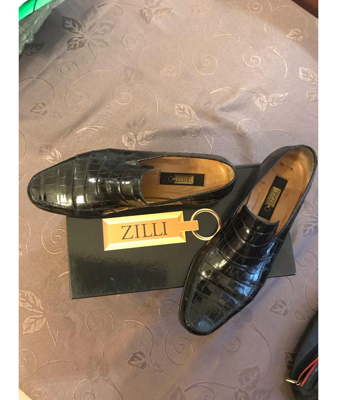 ZILLI Черные лоферы из экзотической кожи, фото 5